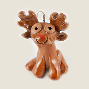 Reindeer Ceramic "Little Guy" Ornament by Cindy Pacileo