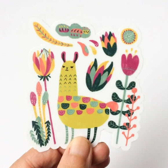 Llama Botanical Sticker by Honeyberry Studios