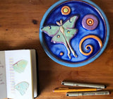 Counter Balance Luna Moth Circle Tile by Parran Collery