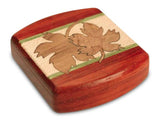 Maple Leaves Marquetry 2” Flat Wide Secret Box by Heartwood Creations