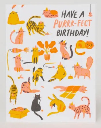 Purr-fect Birthday Greeting Card by Egg Press Manufacturing