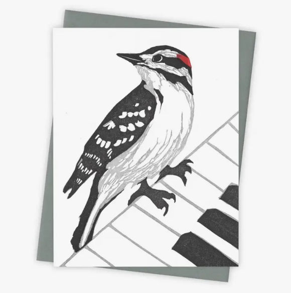 Middle C Woodpecker Card by Burdock & Bramble