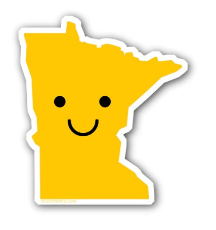 Smiley Face Minnesota Sticker by Bozz Prints
