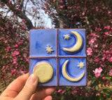 Small Phases of the Moon Tile by Parran Collery