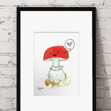 Mushroom Love Print by Cat Rocketship