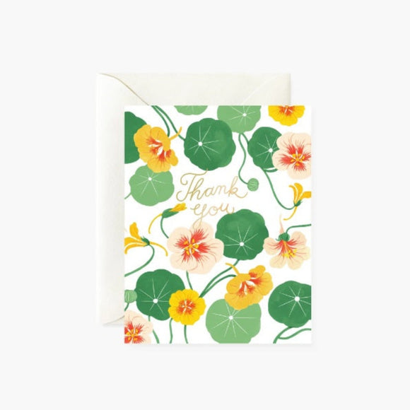 Nasturtiums Thank You Greeting Card by Oana Befort