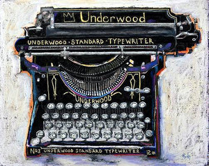 No. 3 Underwood Standard Typewriter Blank Greeting Card by David Hinds