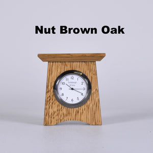 Mini Mantel Clock Style #12 - Oak/Nut Brown Oak by Schlabaugh & Sons