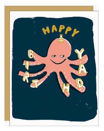 Octopus Birthday Greeting Card by Egg Press Manufacturing