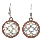 Twig Open Rosette Lasercut Wood Earrings by Woodcutts