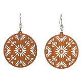 Medium Japanese Design Lasercut Wood Earrings by Woodcutts