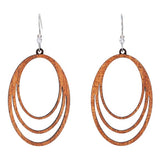 Medium Oval Hoop Lasercut Wood Earrings by Woodcutts