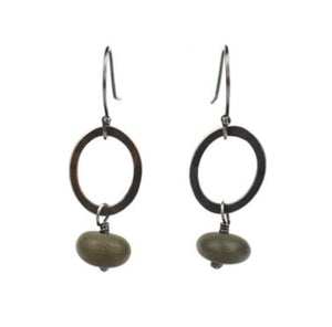 Flat Oval Rock Earrings by Jennifer Nunnelee