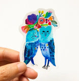 Barn Owl Love Sticker by Honeyberry Studios