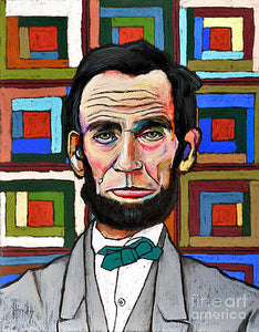 Abraham Lincoln Patchwork Blank Greeting Card by David Hinds