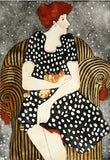 Polka Dots Hand-Painted Etching by Beth Bird