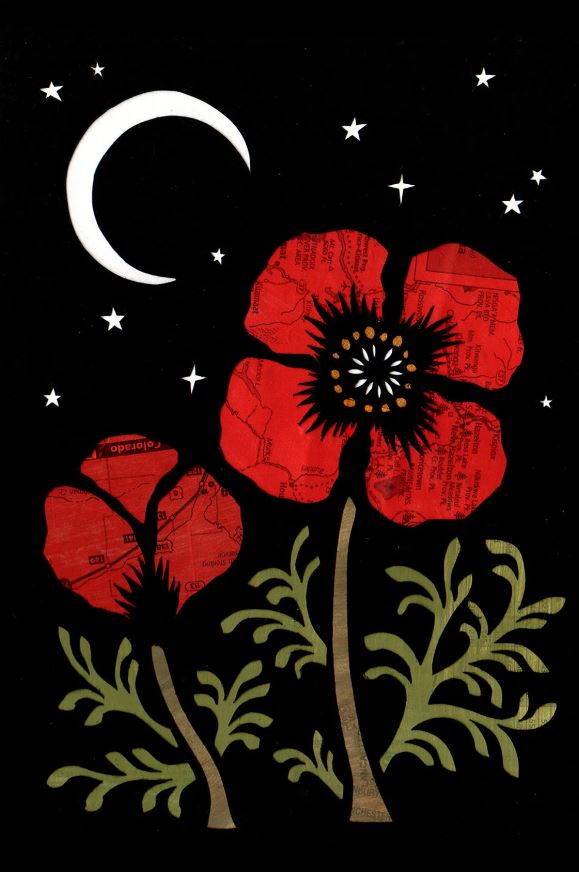 Poppy Moon Print by Angie Pickman