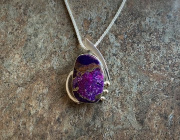 Purple Turquoise Necklace by Margie Magnuson