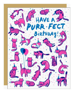 Purr-fect Birthday Greeting Card by Egg Press Manufacturing