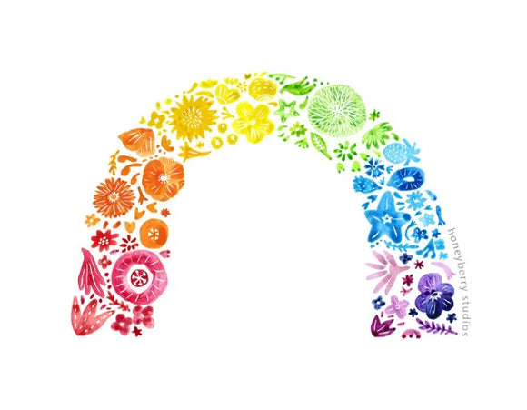 Rainbow Flower Arch Sticker by Honeyberry Studios
