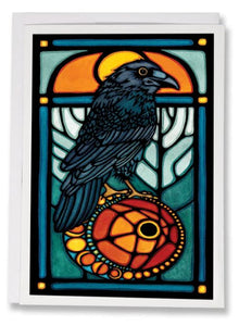 Raven Moon Greeting Card by Sarah Angst