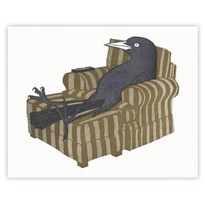 Reclining Grackle 8" x 10" Print by Burdock & Bramble