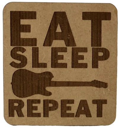 Eat Sleep Guitar Repeat Wooden Magnet by High Strung Studio