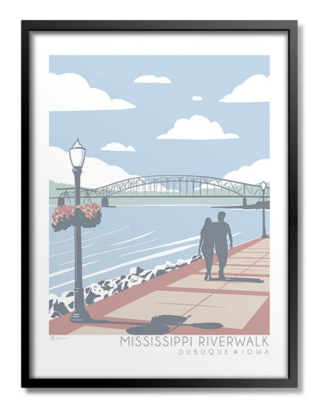 Dubuque Mississippi Riverwalk Print by Bozz Prints