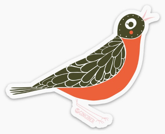 Robin Sticker by Gingiber