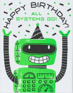 Robo Birthday Greeting Card by Egg Press Manufacturing