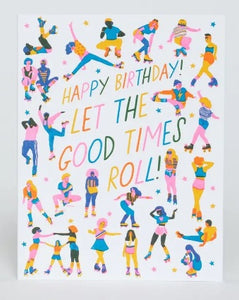 Roller Peeps Birthday Greeting Card by Egg Press Manufacturing