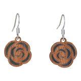 Twig Rose Lasercut Wood Earrings by Woodcutts