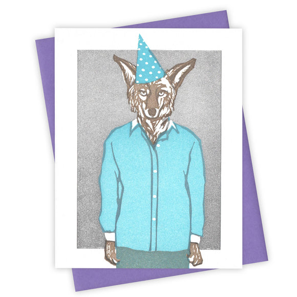 Party Time Coyote Card by Burdock & Bramble
