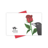 Red Rose Grackle Card by Burdock & Bramble