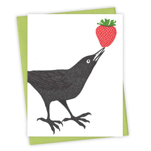 Strawberry Grackle Card by Burdock & Bramble