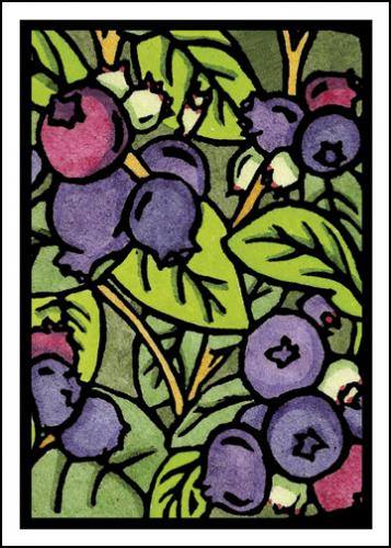 Blueberries Greeting Card by Sarah Angst