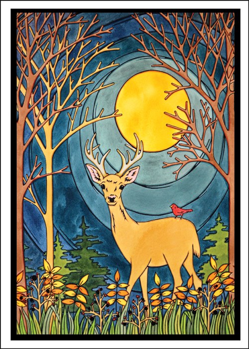 Deer Greeting Card by Sarah Angst