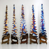 29" Flame-Painted Saw Trees by Drew Evans