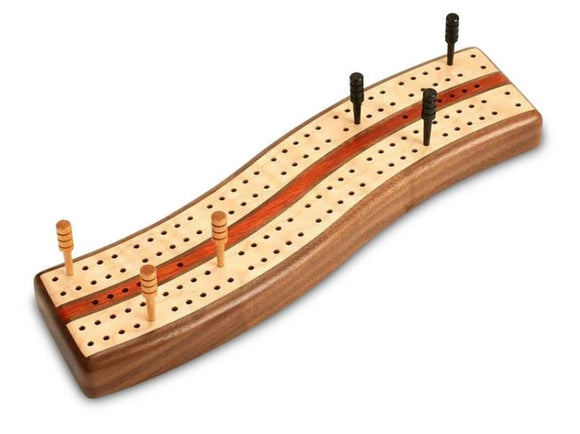 Walnut S Curve Cribbage Board by Heartwood Creations