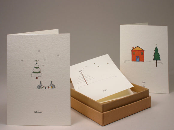 Holiday Set 6 Boxed Set of 6 Greeting Cards by Beth Mueller