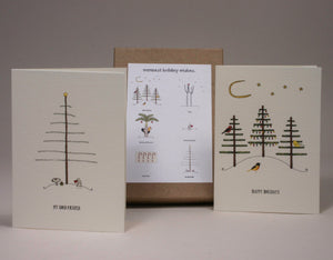 Holiday Set 7 Boxed Set of 6 Greeting Cards by Beth Mueller