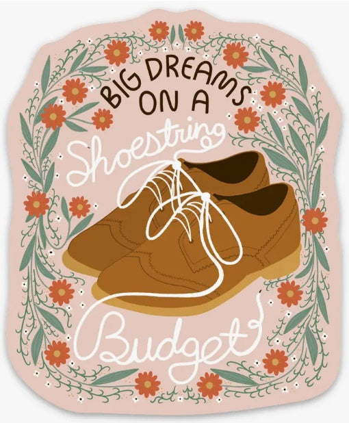 Shoestring Budget Sticker by Gingiber