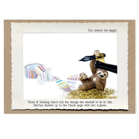 Sloth Blank Page Greeting Card by Jamie Redmond