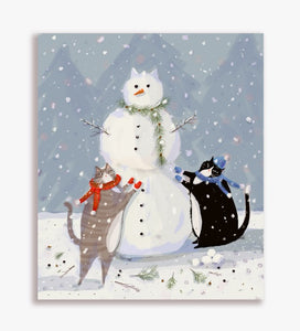 Snowcat Cat Greeting Card by Jamie Shelman