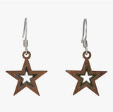 Twig Star Lasercut Wood Earrings by Woodcutts