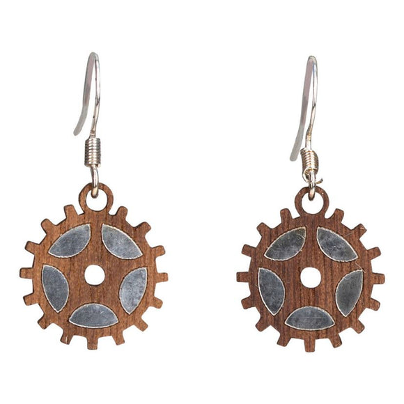 Twig Steampunk Lasercut Wood Earrings by Woodcutts