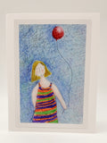 Balloon Girl Blank Greeting Card by Stormy Mochal