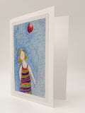 Balloon Girl Blank Greeting Card by Stormy Mochal