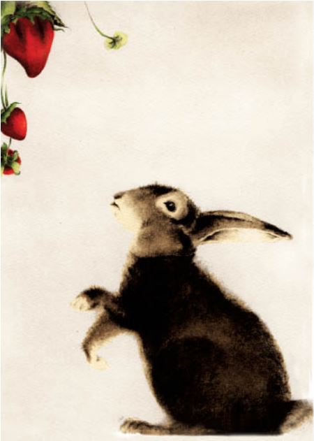 Rabbit with Strawberries Birthday Card from Artists to Watch