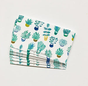 Succulent Tiny Note Cards by Honeyberry Studios